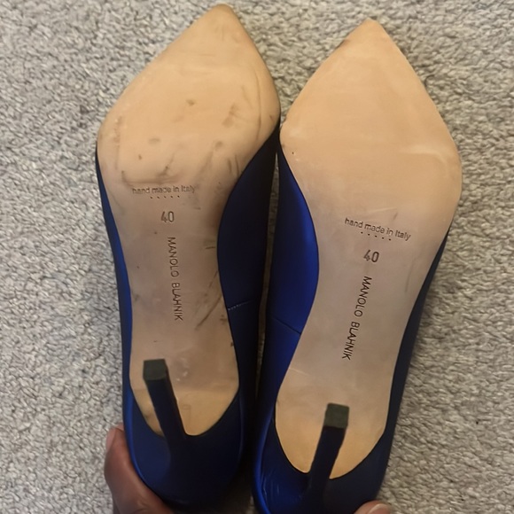 Shoes manolo Blahnik blue sz 40 fits like an 8 - Picture 4 of 5